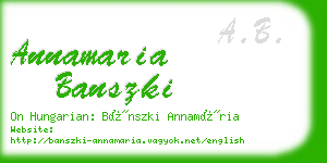 annamaria banszki business card